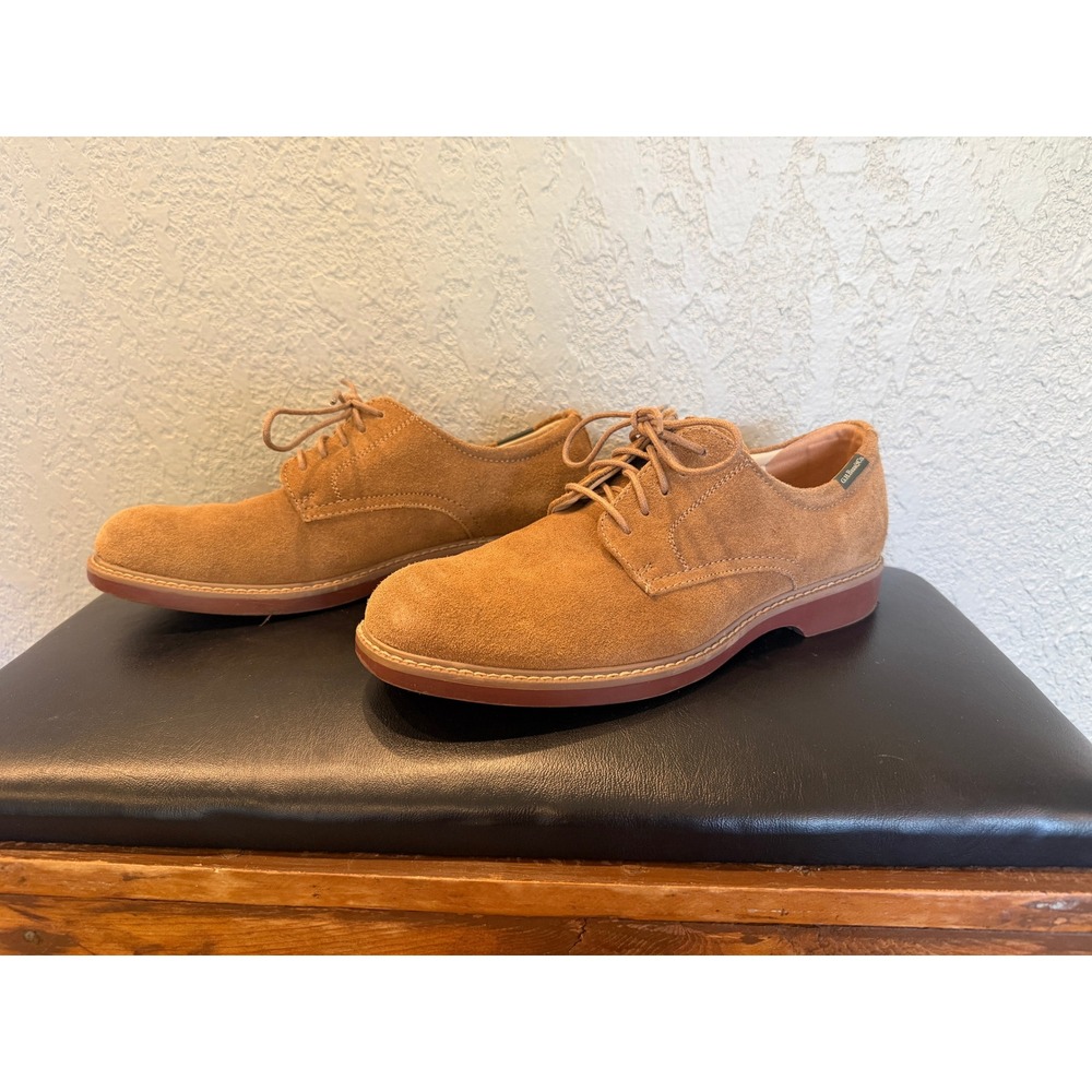 GH Bass and Co Mens Tan Suede Buck Derby Shoes Lace Up Classic Round Toe